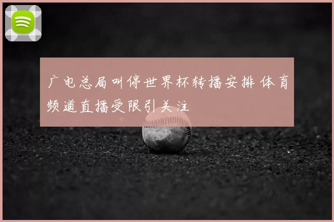 广电总局叫停世界杯转播安排 体育频道直播受限引关注